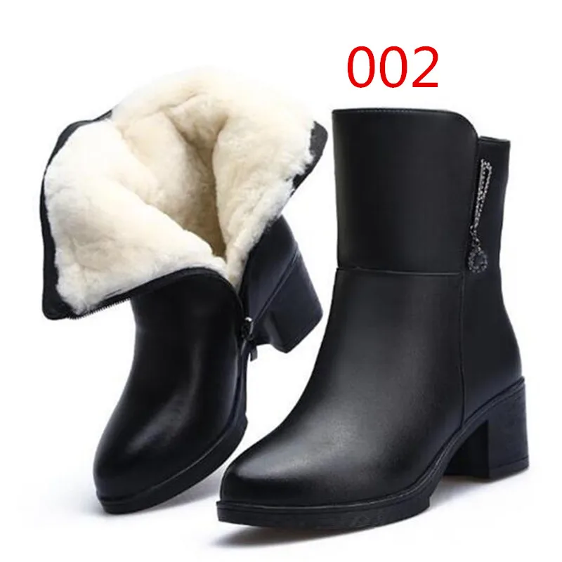 black 002 ZXRYXGS/брендовые ботинки; женская обувь; зимние ботинки; Новинка года; модная обувь; теплые шерстяные зимние ботинки; обувь из натуральной кожи; женские ботинки - Цвет: black 002
