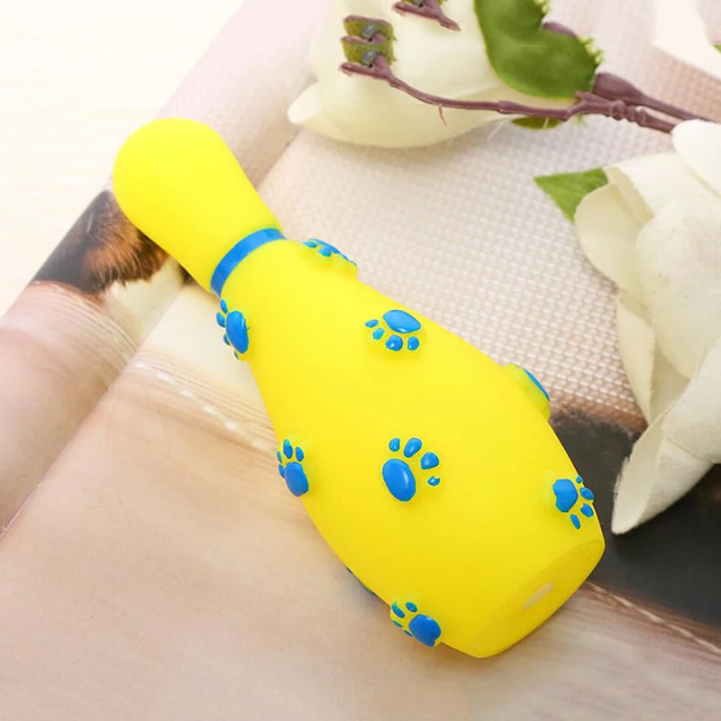 Игрушки для домашних животных собак звуковой Боулинг с узором лапы пищалка
