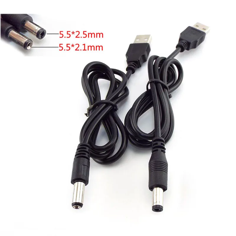 

80cm USB 2.0 Type A Male to DC 5.5*2.1mm 5.5*2.5mm Plug Jack Power Connector For Small Electronics Devices usb Extension Cable
