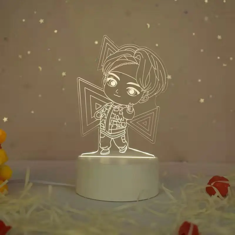 

Kpop Acrylic LED Night Light Bangtan Boys USB Acrylic LED Desk Lamp Creative Gift Bedroom Bedside Lamps Home Decor