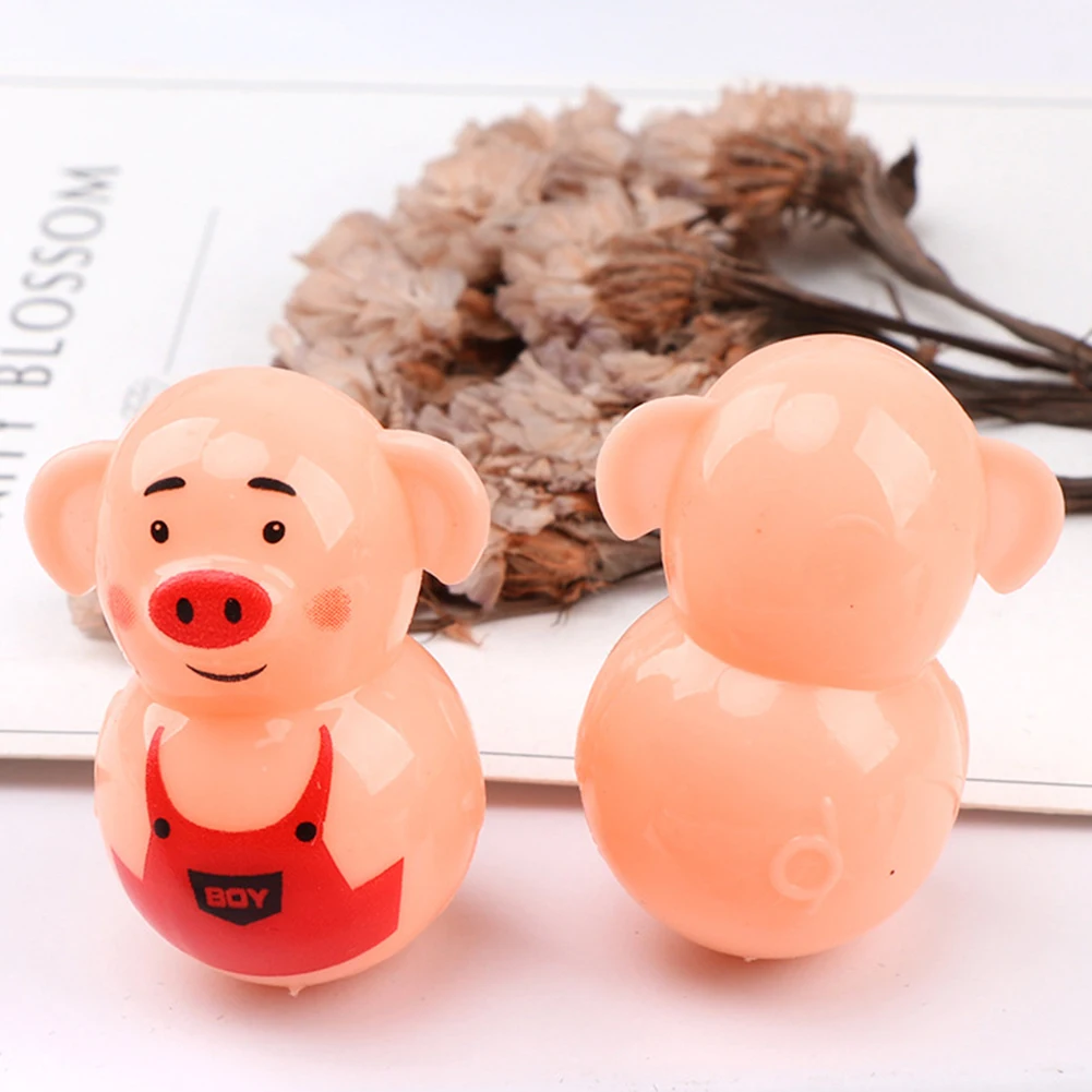 

Mini Cartoon Pig Tumbler Doll Baby Toddler Educational Toy Birthday Gift For Children New