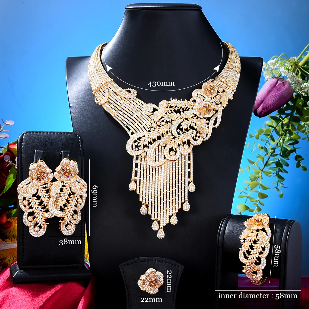 Missvikki Luxury Bold Big African Jewelry Sets Nigerian Wedding DUBAI Beads Bridal Jewellery Set Cubic Zircon Jewelry Sets images - 6