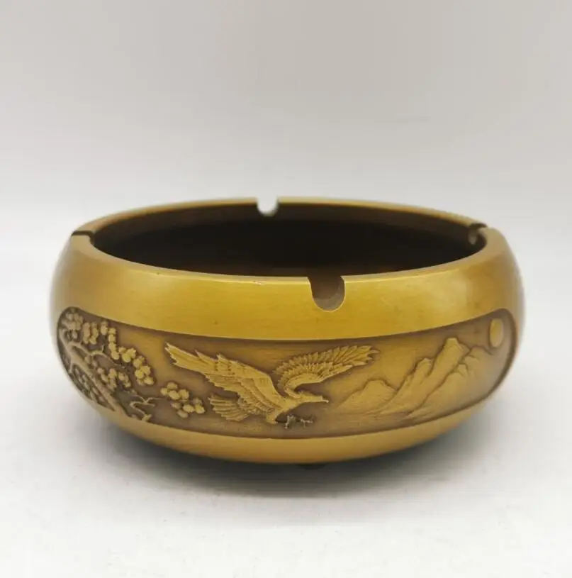 

China brass ashtray crafts statue
