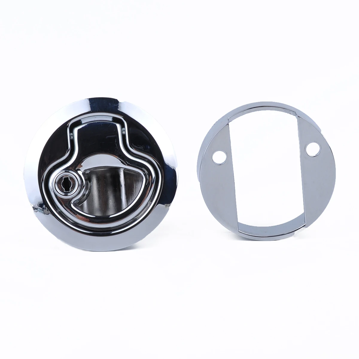 

Chrome 2" Flush Pull Slam Latch For RV Boat Deck Hatch 1/4" Door