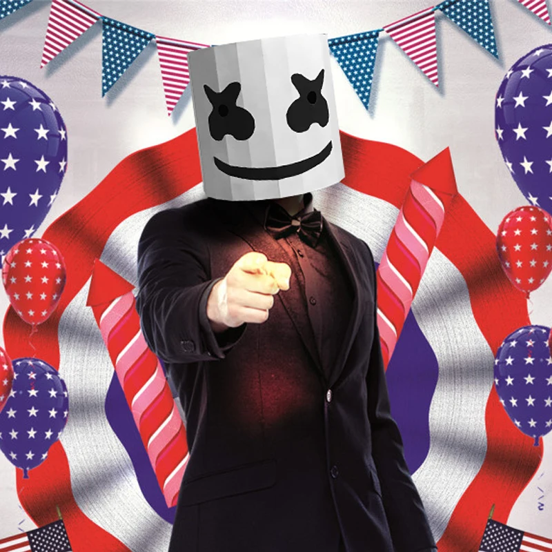 Маска DJ Marshmello бумажная модель 3D Бумажная поделка искусство костюм вечерние
