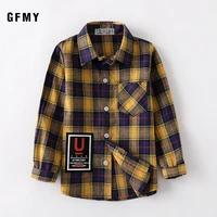 gfmy2020 spring summer 100 cotton full sleeve fashion plaid boys shirt 2t 14t casual big kid clothes can be a coat