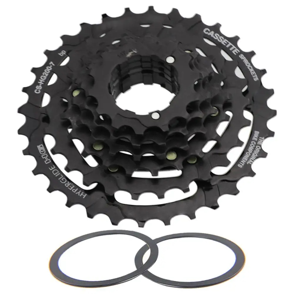 

CS-HG200-7 7/21 Speed 12-32T Wide Ratio MTB Bike Freewheel Cassettes MTB Bicycle Flywheel Sprocket Compatible with Gasket