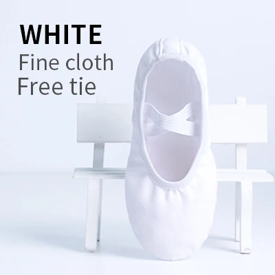 White No Tie Детские балетные туфли для мальчиков; Детские Балетные танцевальные Тапочки с раздельной подошвой; Детские Балетки; обувь для тренировок - Цвет: White No Tie