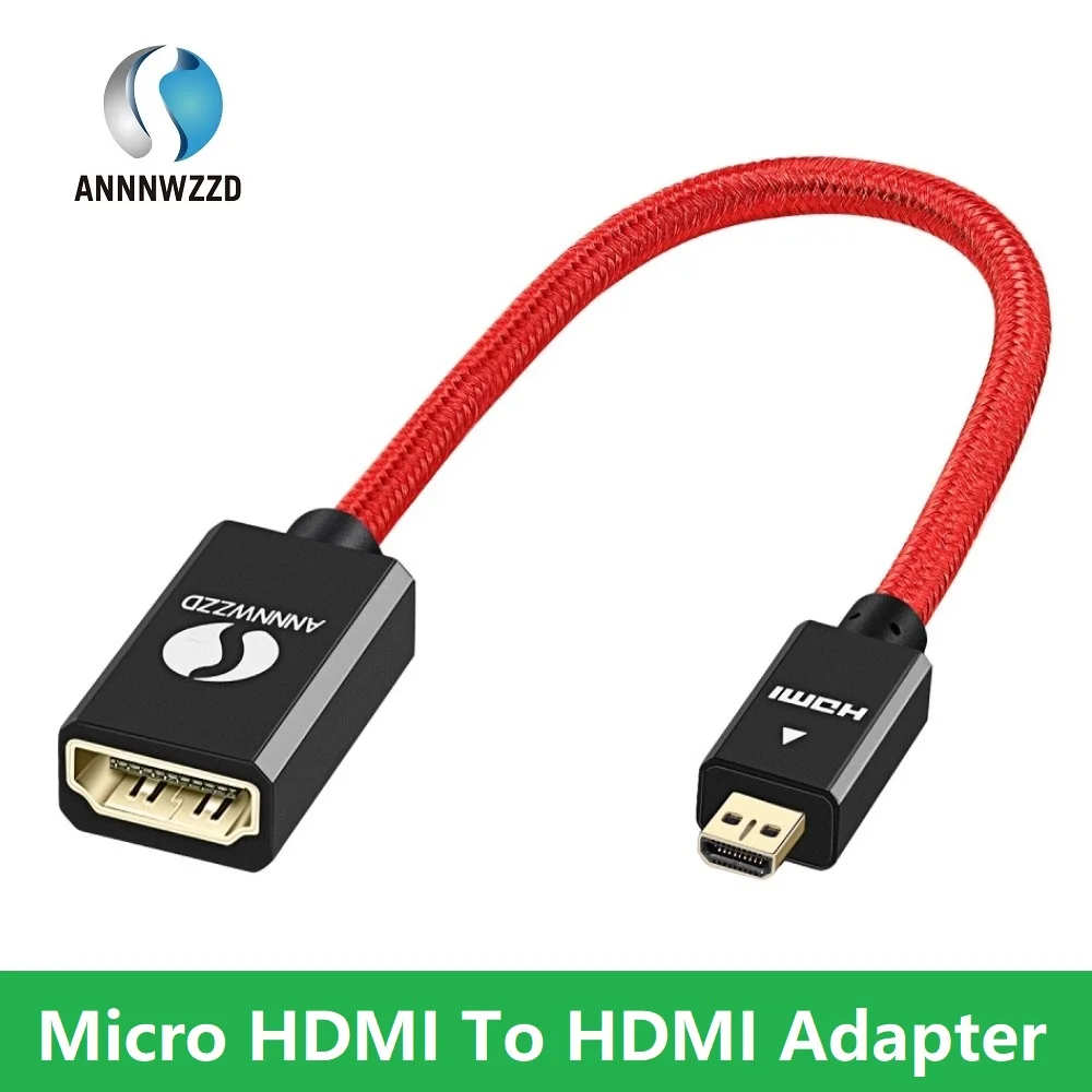 

Micro HDMI-compatible Cable 3D 4K/60Hz for Raspberry Pi 4 GoPro Connector Male to Female Micro Mini HDMI-compatible Cable