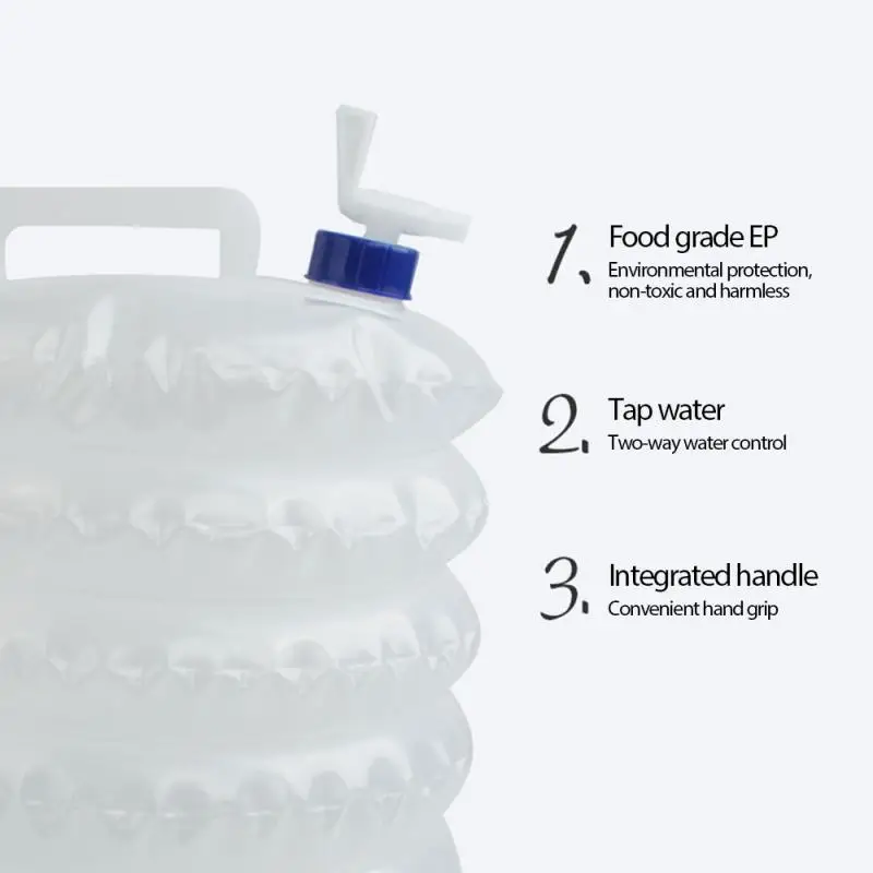 Телескопическое пластиковое складное ведро с краном 5 л/10 л/15 л|Мешки для воды| |