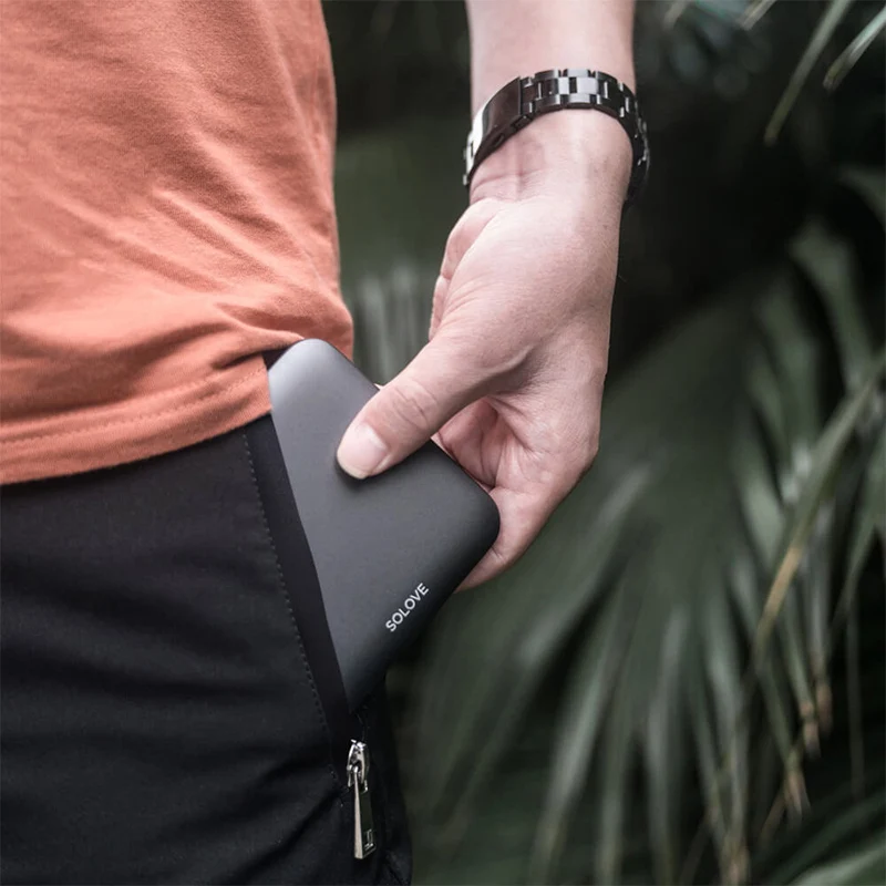 SOLOVE Дополнительный внешний аккумулятор с кабелем для передачи данных 10000 мАч