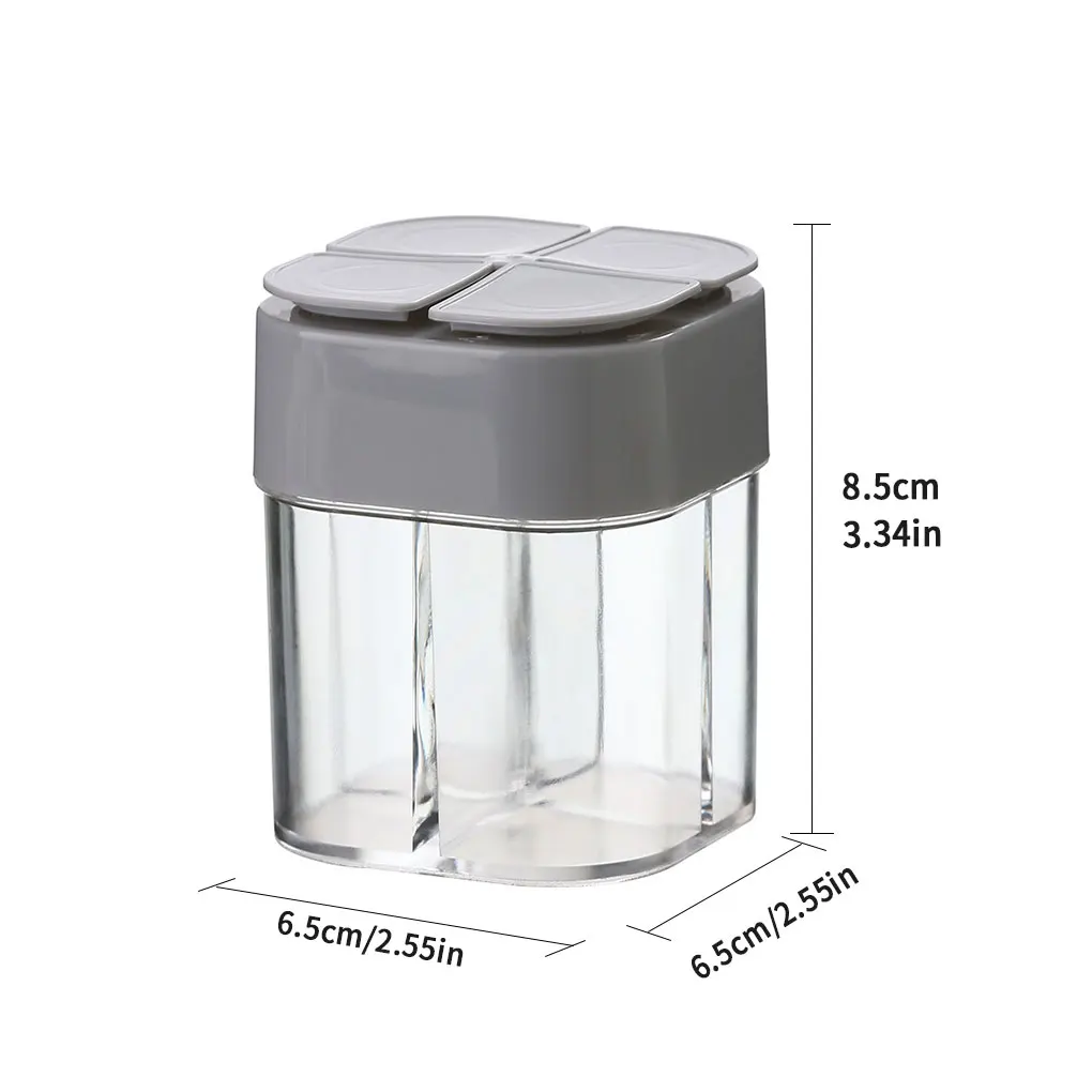 Шейкер для перца 4 ячейки пластиковая портативная бутылка приправ и пикника