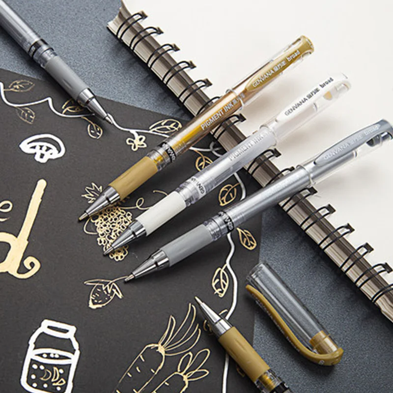 

1Pcs White Ink 1.0MM Gel Pen Permanent Graffiti Metalic Paint Marker Pens Gold Silver White Pen Writting Drawing Art Supplies