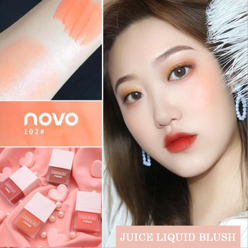 

NOVO Juice Liquid Fresh 4 Color Blush Matte Waterproof Long-lasting Moisturizing Enhance Complexion Makeup Rouge