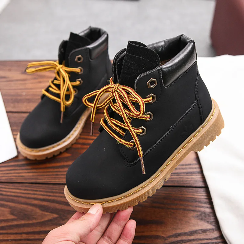 Ботинки детские кожаные школьные для мальчиков и девочек ботинки мартинсы