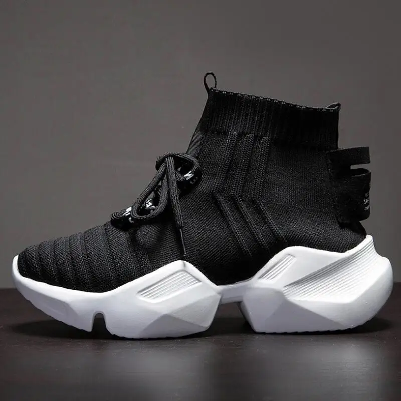 

New High-top Platform Sneakers Women Knitted Casual Shoes Woman Sneakers Air Mesh Chunky Trainers Dad Shoes tenis de mujer