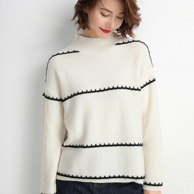 Helovi 100 cashmere sweaters loose sweater women Winter Knitt Sweaters And Pullovers kawaii large size new fashion | Женская одежда