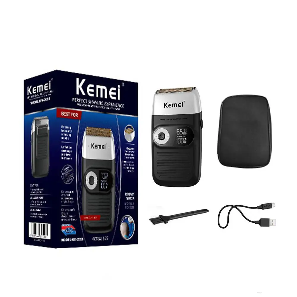 

Kemei KM-2026 Two-in-one Fine Steel Blade Shaver, Barber LCD Display Lithium Battery Military Quality USB Electric Hair Clipper