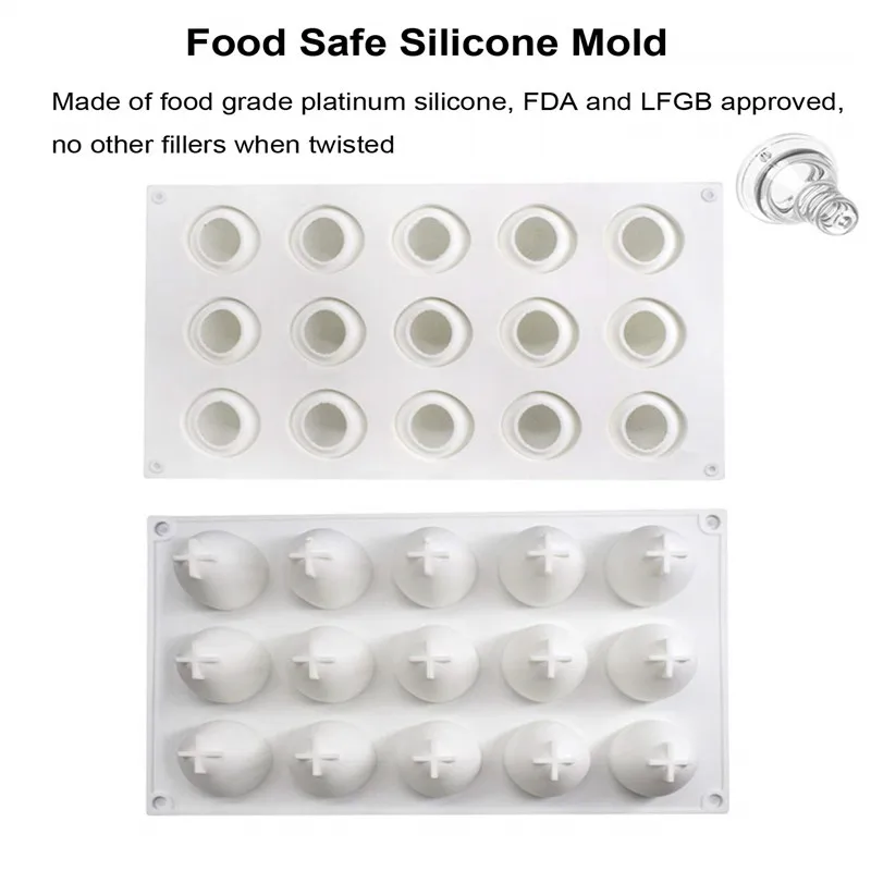 15 Holes Strawberry Silicone Mold Cake Decorating Tools Dessert Mousse Mould Chocolate Truffle Molds Baking Accessories | Дом и сад