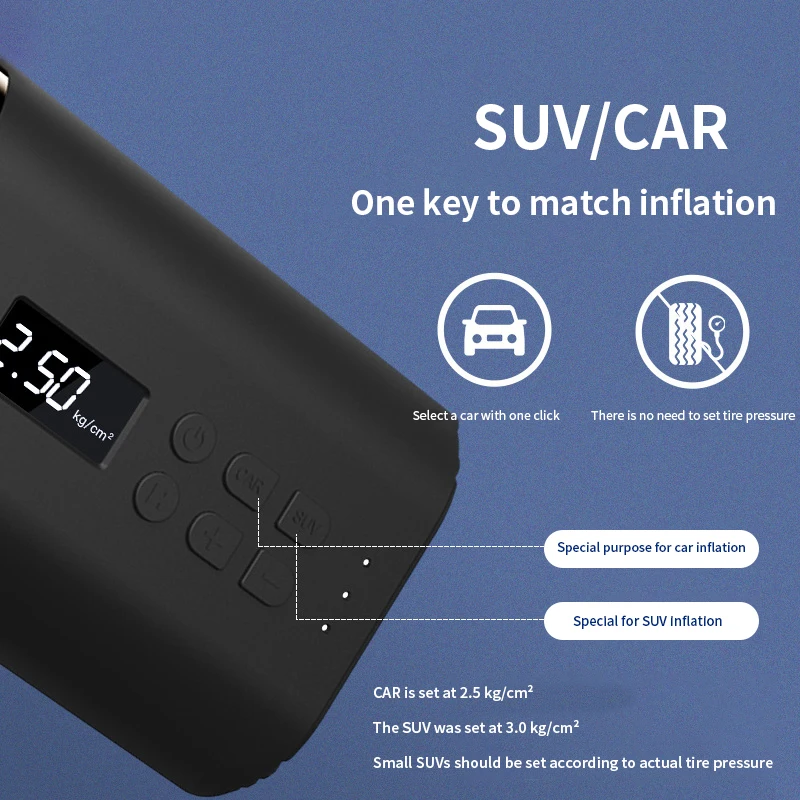 Новый беспроводной бортовой автомобильный воздушный насос со съемной батареей