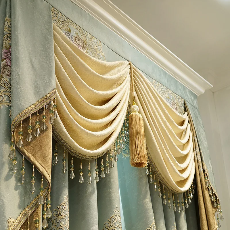 Custom European-Style Curtains for Living Room Bedroom High Shading Precision Embossed Curtain Roman Included | Дом и сад