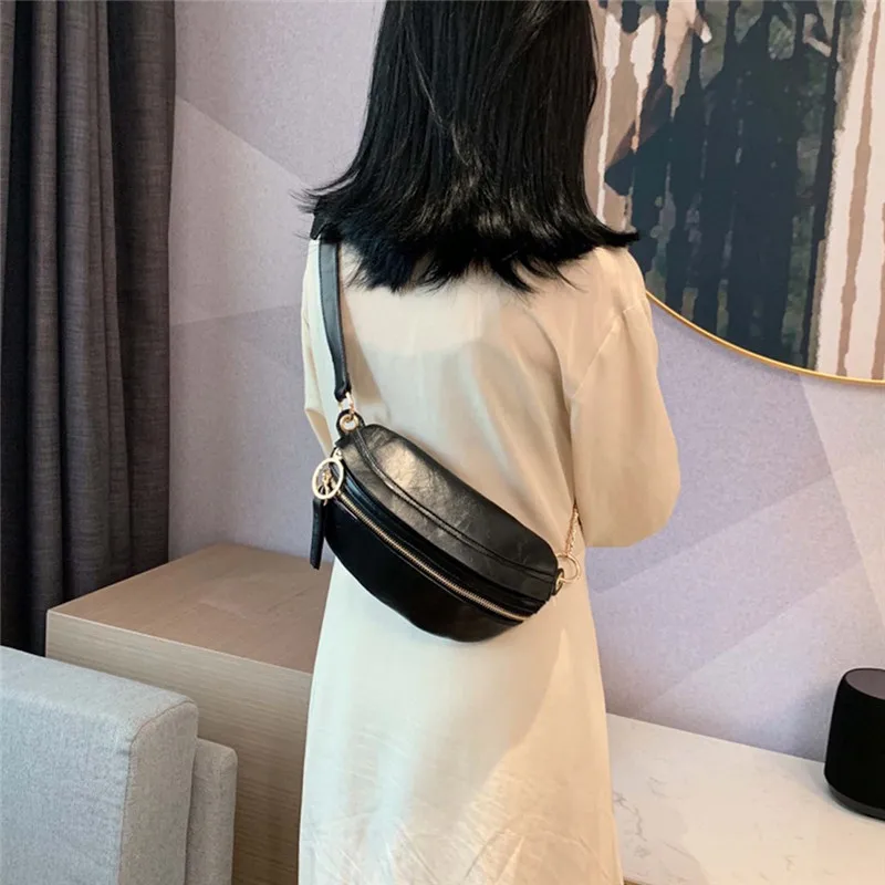 Новинка 2019 забавные женские сумки уличная поясная сумка на молнии и цепочке