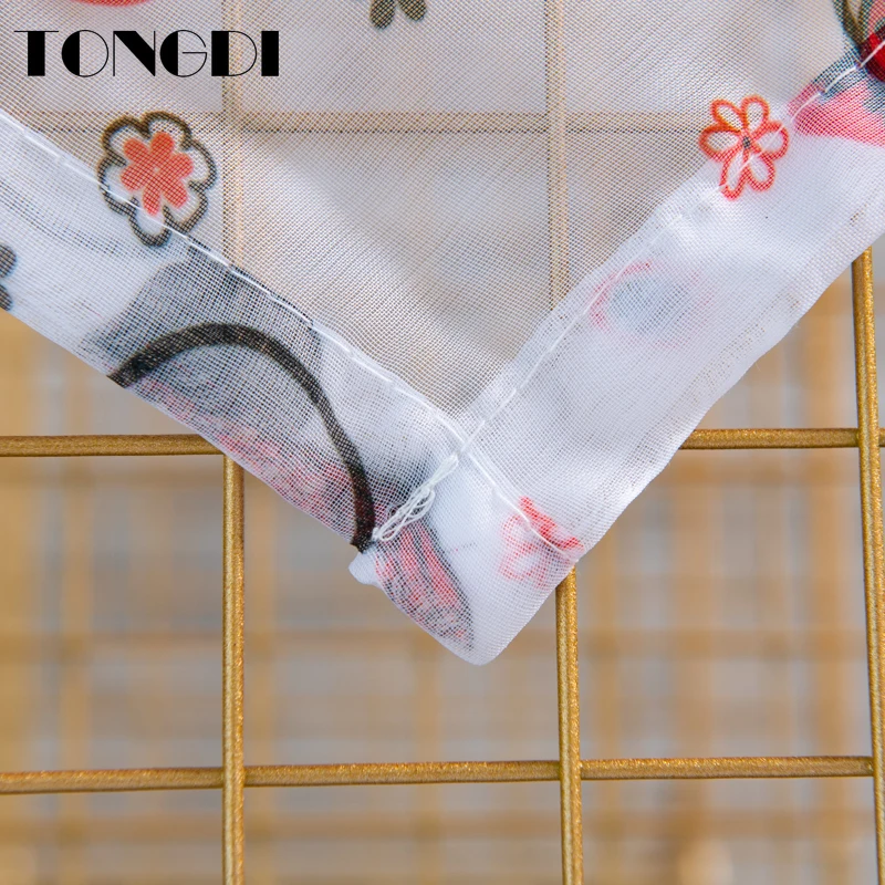 Белая Тюлевая занавеска TONGDI с принтом элегантное милое мультяшное прозрачное