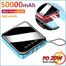 50000mAh Mini Power Bank Portable Digital Display External Battery Fast Charging Mobile Phone Charger for Xiaomi Samsung Iphone