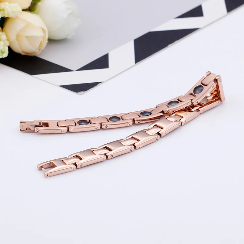 

High Quanlity Stainless Steel Charm Bracelet For Women Trendy Rose Gold & Geometric Magnet Bracelets Bijoux Femme