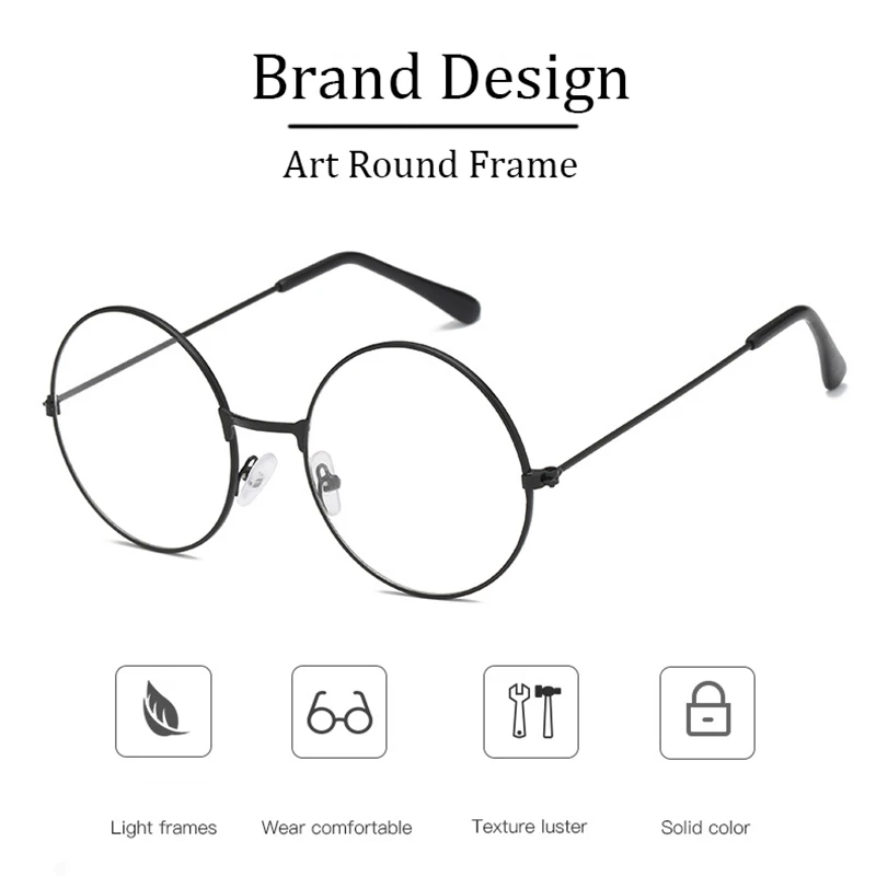 SAOIOAS Модные Винтажные очки в стиле ретро с прозрачными линзами металлической