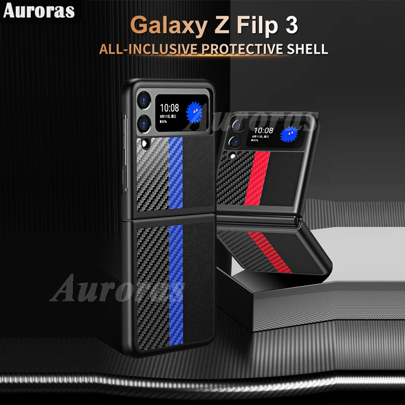 

Auroras Luxury Brand Line Phone Case for Samsung Z Flip 3 Hard Smart Fundas for Galaxy Z Fold 3 Cover Shockproof