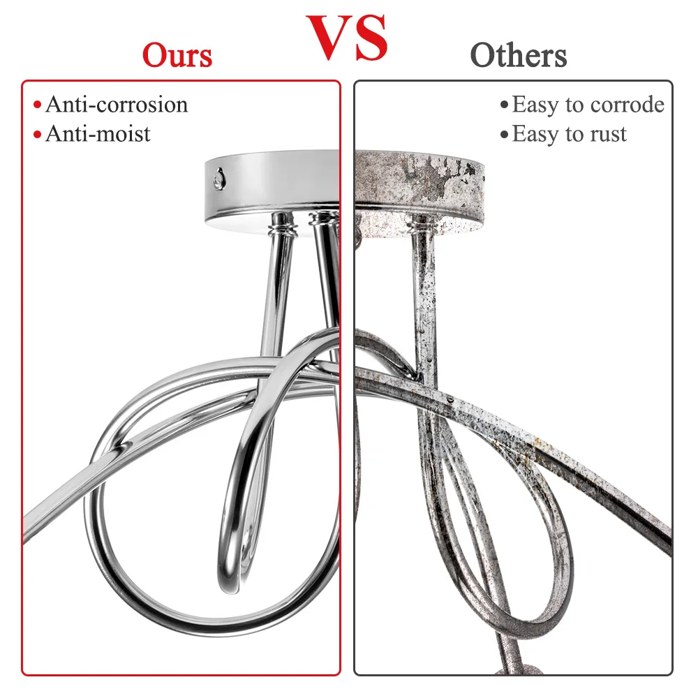 Lámpara de techo Led moderna para el hogar, luz de cristal para sala de estar, comedor, dormitorio, 3 vías, montaje en techo