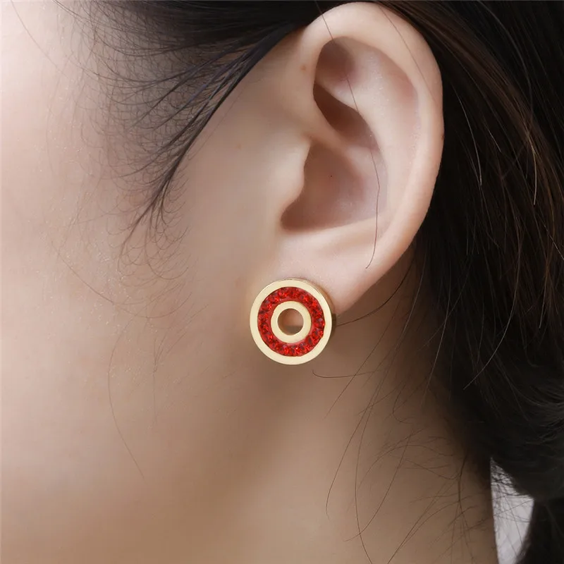 OUFEI Ювелирные наборы из нержавеющей стали красное ожерелье и серьги набор