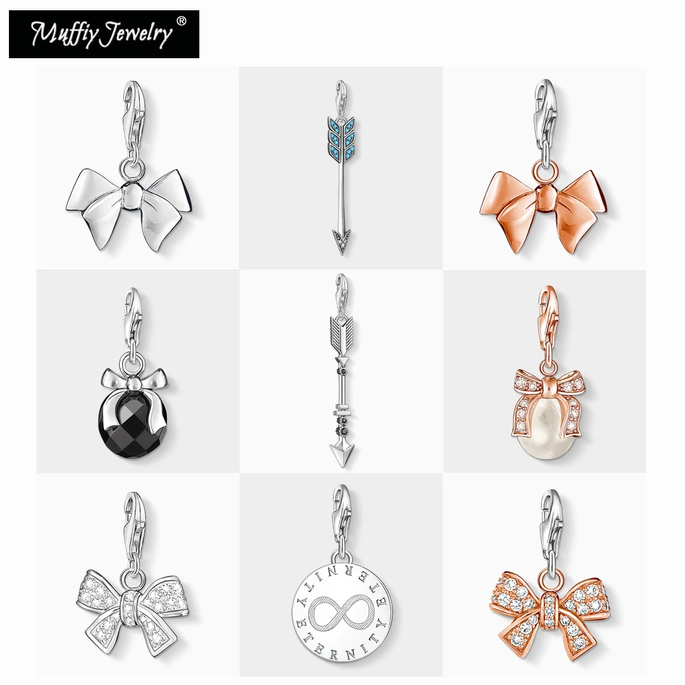 Кулон в виде банта с черной стрелой Европейская мода хорошие ювелирные изделия