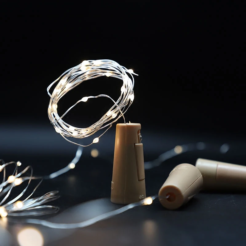 Гирлянда с 20 светодиодами для винных бутылок миниатюрная Водонепроницаемая LED