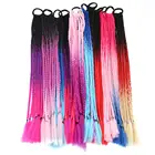 Разноцветный набор для наращивания волос в виде конского хвоста, искусственный накладной хвост с резиновой резинкой, Плетеный Радужный шиньон, косичка