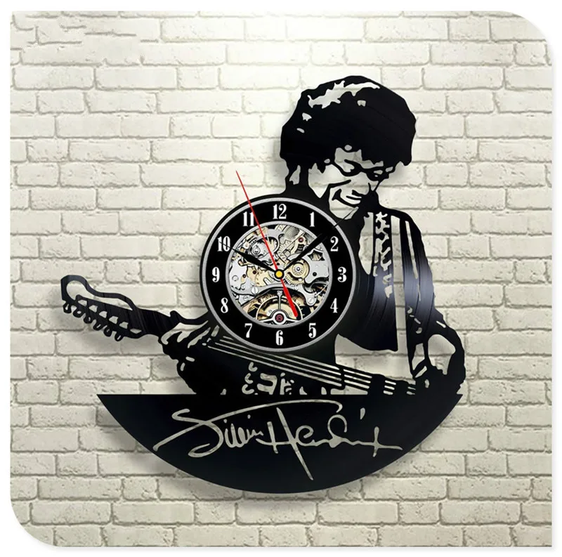 311 Jimi Hendrix 3D ручной работы художественное зеркало настенные часы виниловая запись наклейка для стены в виде часов домашний декор поддержка Прямая - Цвет: 311