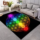 Ковры BeddingOutlet в виде чакр для гостиной, Прямоугольный Коврик в стиле Дзен, цветной коврик с цветами жизни, геометрический напольный коврик, Лидер продаж