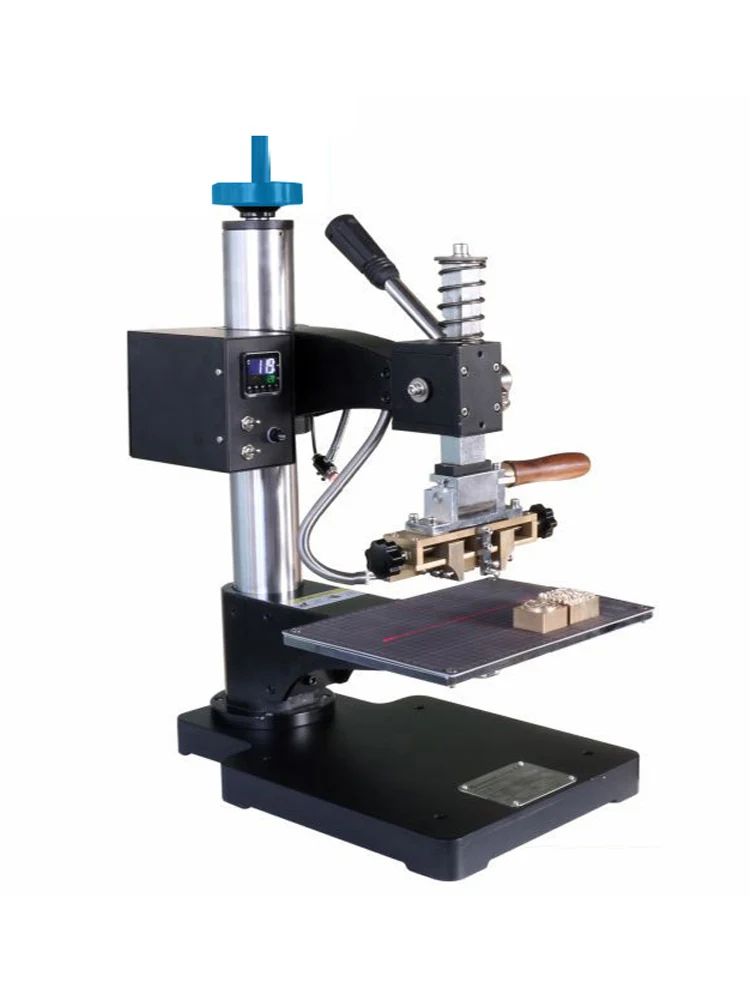 Цена 220V ручной горячего тиснения машина небольшой DIY позолоченный шкафчик для инструментов кожаный бумажник мобильный телефон чехол ремень бро...