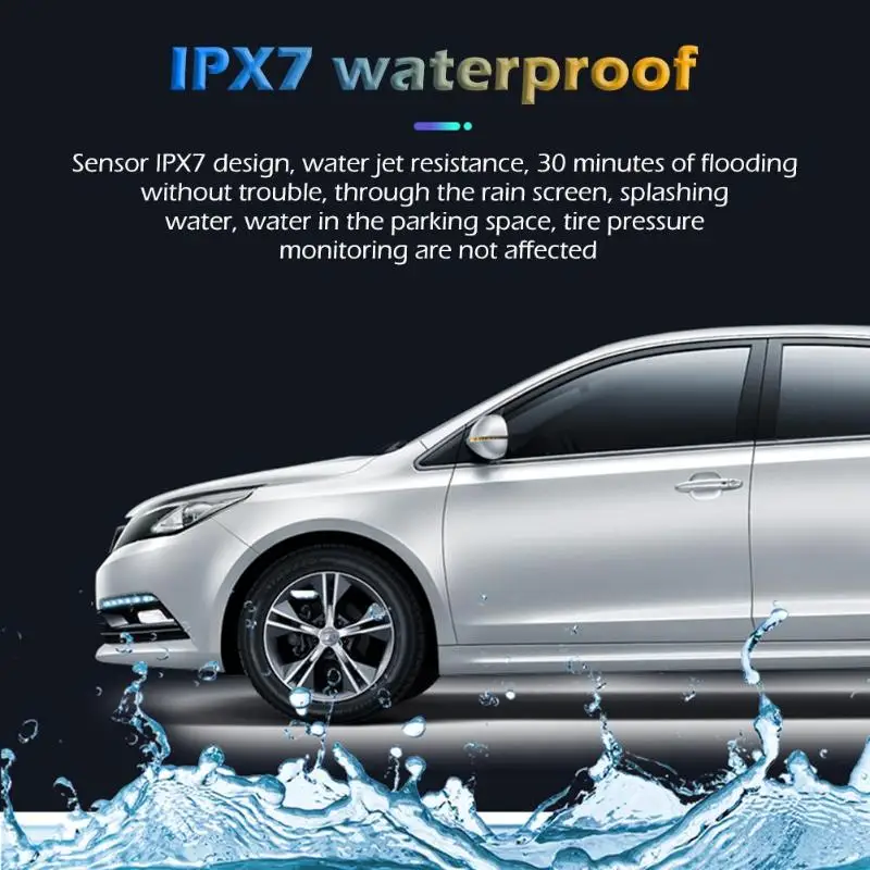 AN-06 Солнечный ЖК-дисплей автомобиля TPMS Авто Система контроля давления в шинах датчик температуры шин с 4 датчиками Высокоэффективная солнечная панель