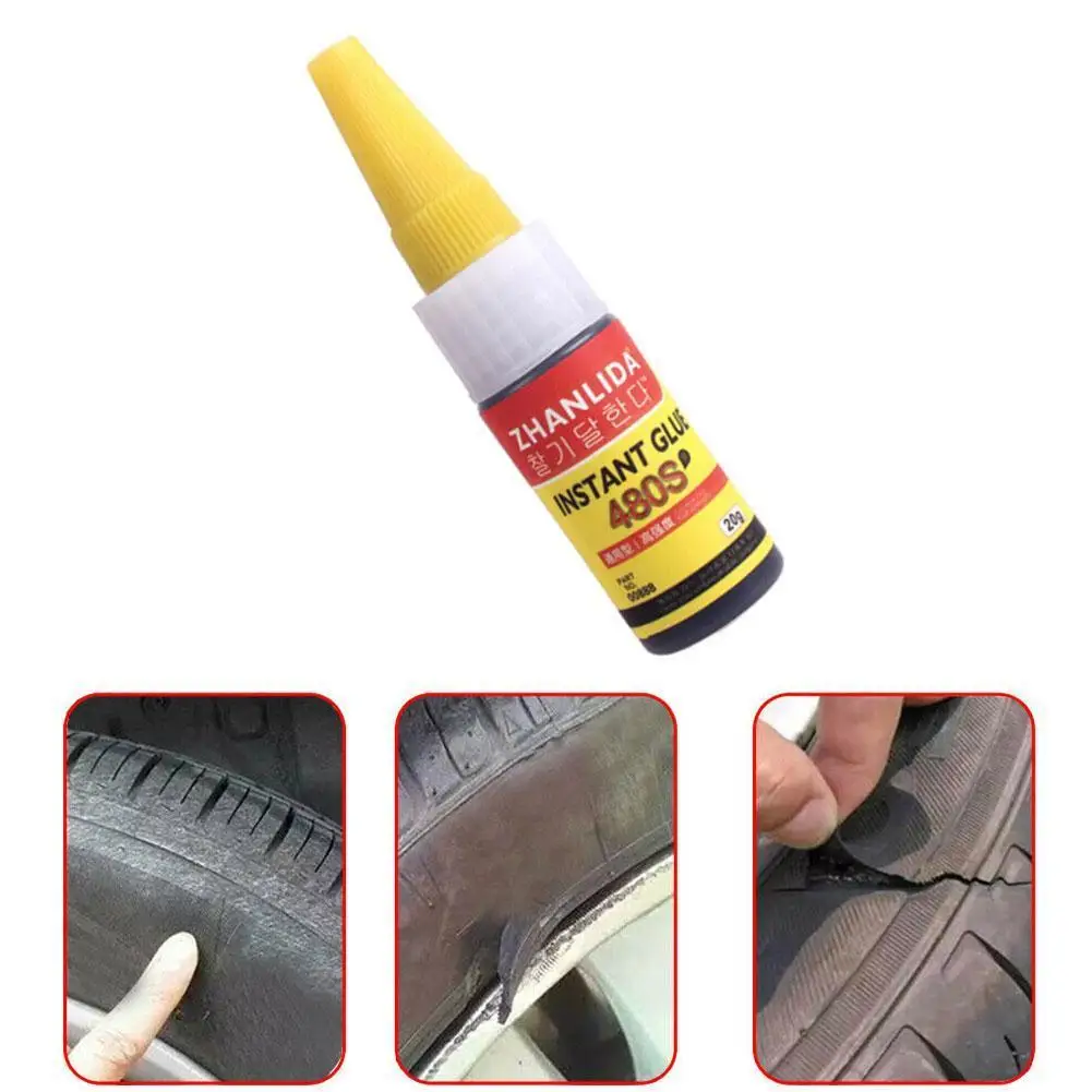New Black Super Glue Car Rubber Repair Tire 480S Adhesives Sealer Window Speaker Seal |
