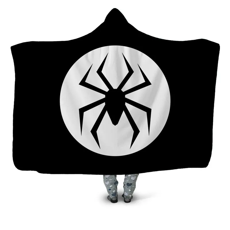 Новое повседневное одеяло с капюшоном Дизайн Человек-паук Marvel плюшевое офисное