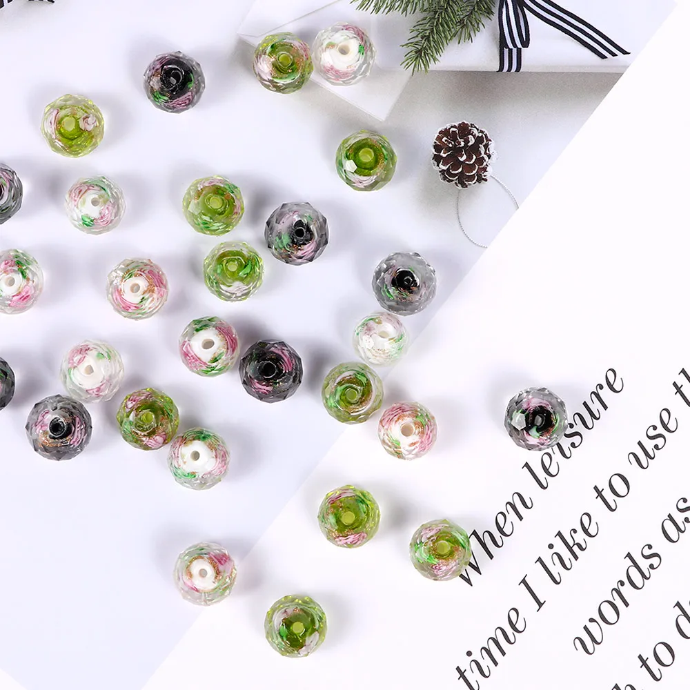 10 шт. 12 мм цветок лепесток граненый хрусталь свободный разделитель бисер шармы со