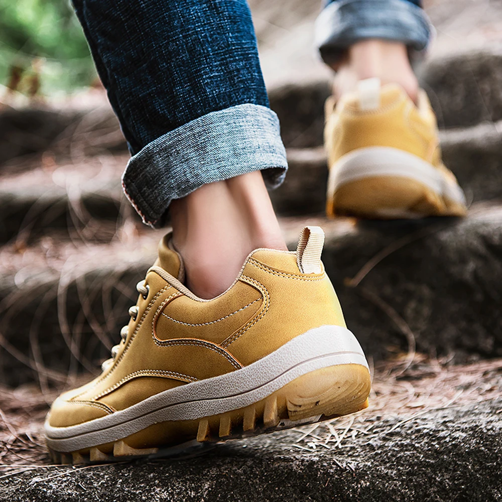 Мужские кожаные ботинки на платформе повседневная обувь с низким верхом плоской