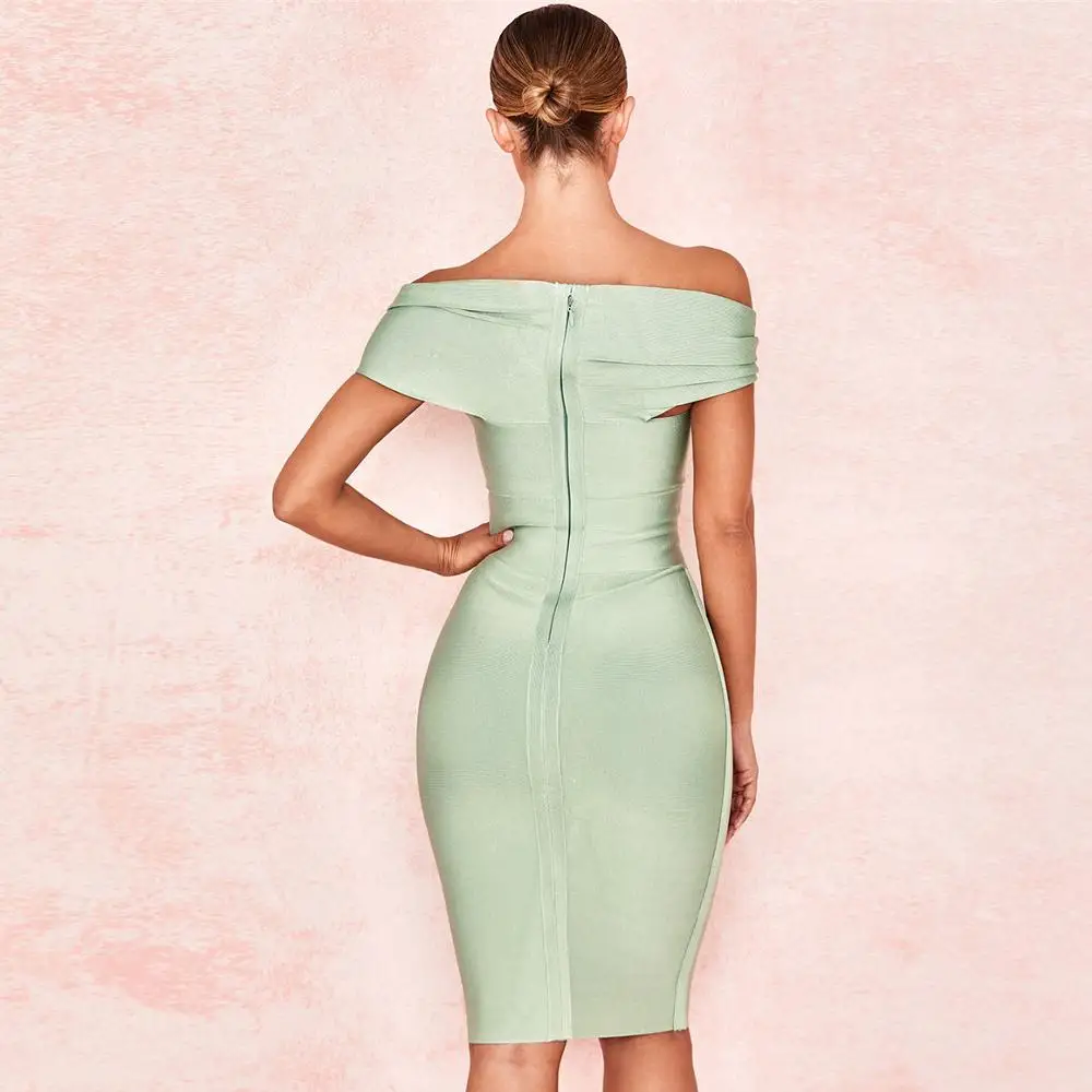 Women Dresses Sexy 2019 Autumn Winter Dress Midi Bodycon Bandage Green Elegant Club Ladies Party Night Clothes | Женская одежда