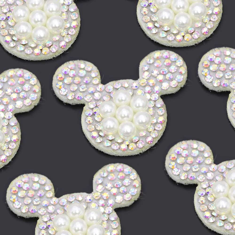 10 шт Сияющие жемчужные заплатки AB аппликация СТРАЗА для одежды белая основа