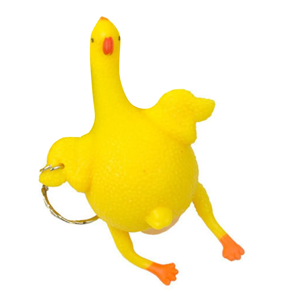 

Funny Tricky Chicken Toy Ventilation Hen Egg Keychain Stress Relieving Gift