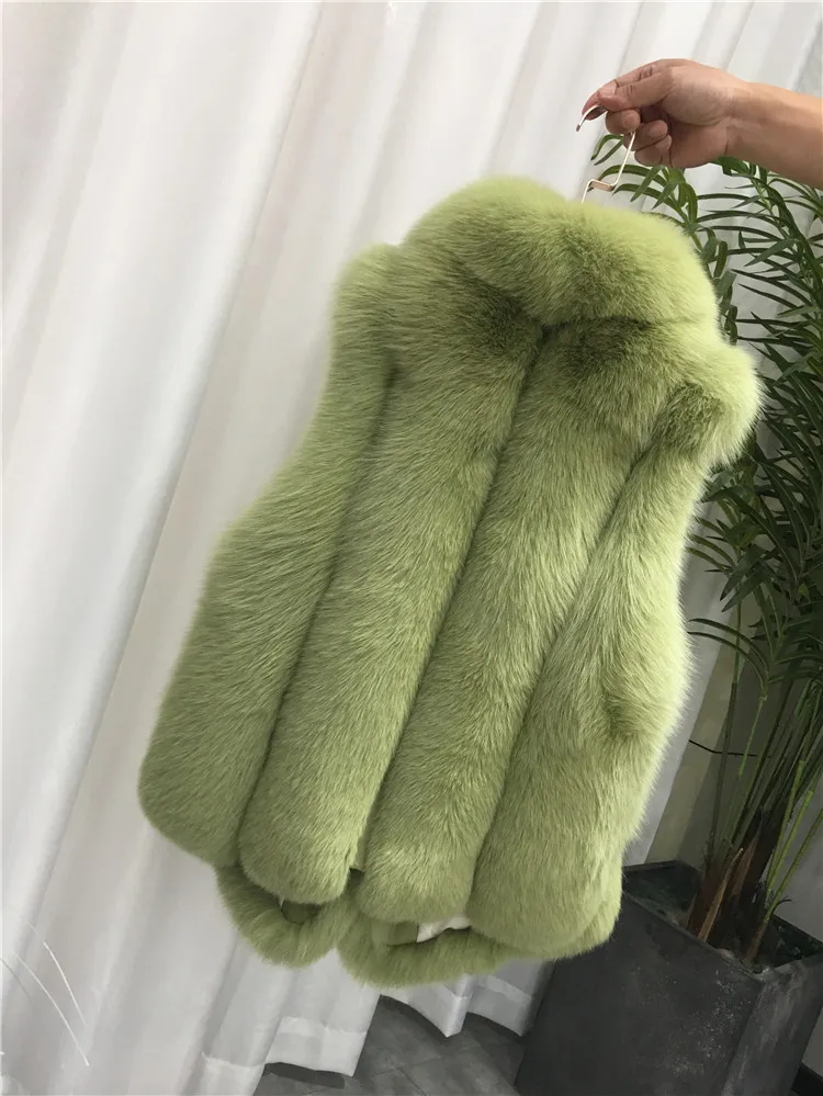 Женский жилет из натурального Лисьего меха ZDFURS * зимний без рукавов с натуральным