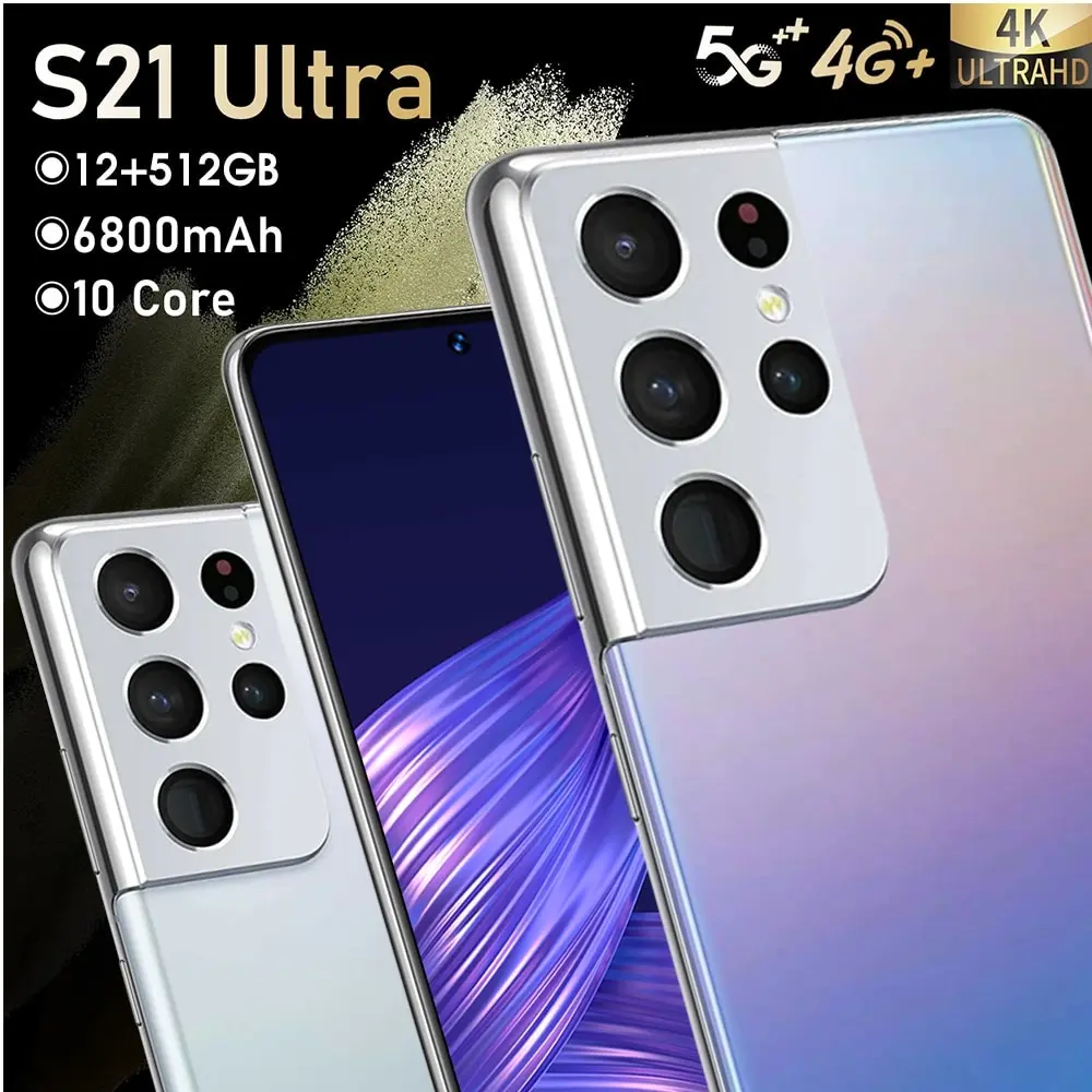 

S21 Ultra 12+512gb Andriod Global Smart Phone 5g Lte Tracks 24+48mp 10 Core Face Unlock Dual Sim+micro Sd Mobile Phone Mtk6889+