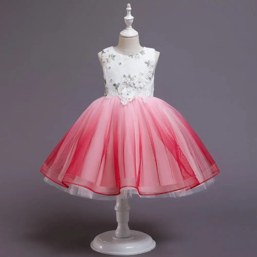 

Winter Children Clothing Flower Girls Dress Mesh Birthday Princess Dresses For Girls Kids Clothes Wedding Party Dress vestidos